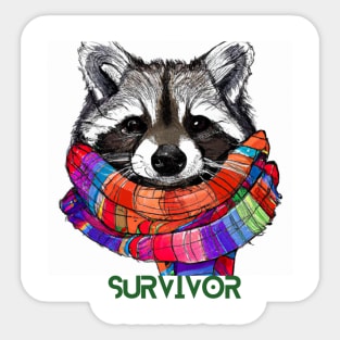 Raccoon Art Sticker